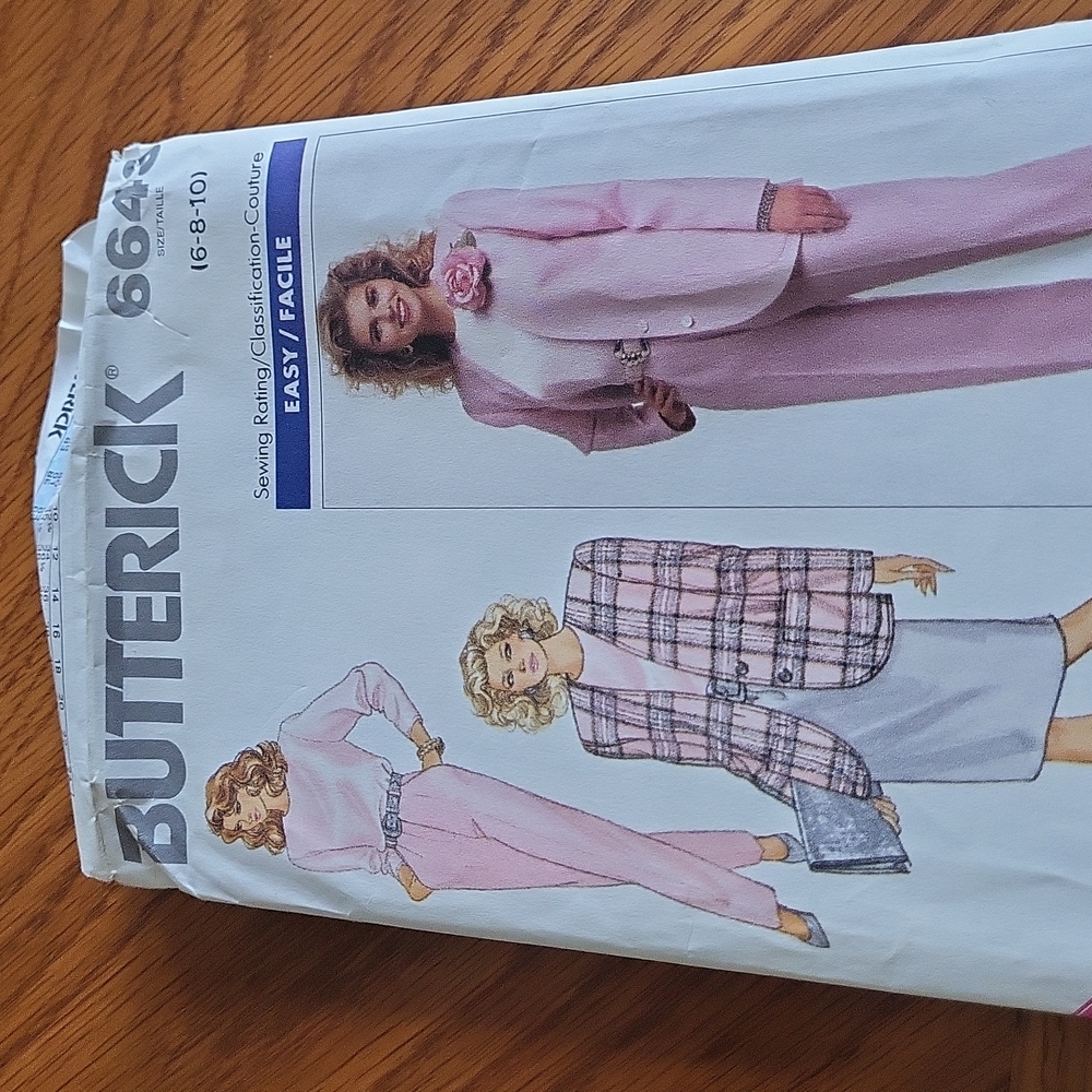 Vintage - Butterick Jacket, Blouse, Pants & Skirt Pattern - Size 6-8-10
